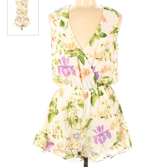 Show Me Your Mumu Romantic Riri Romper in Flower Press Large - Picture 1 of 7